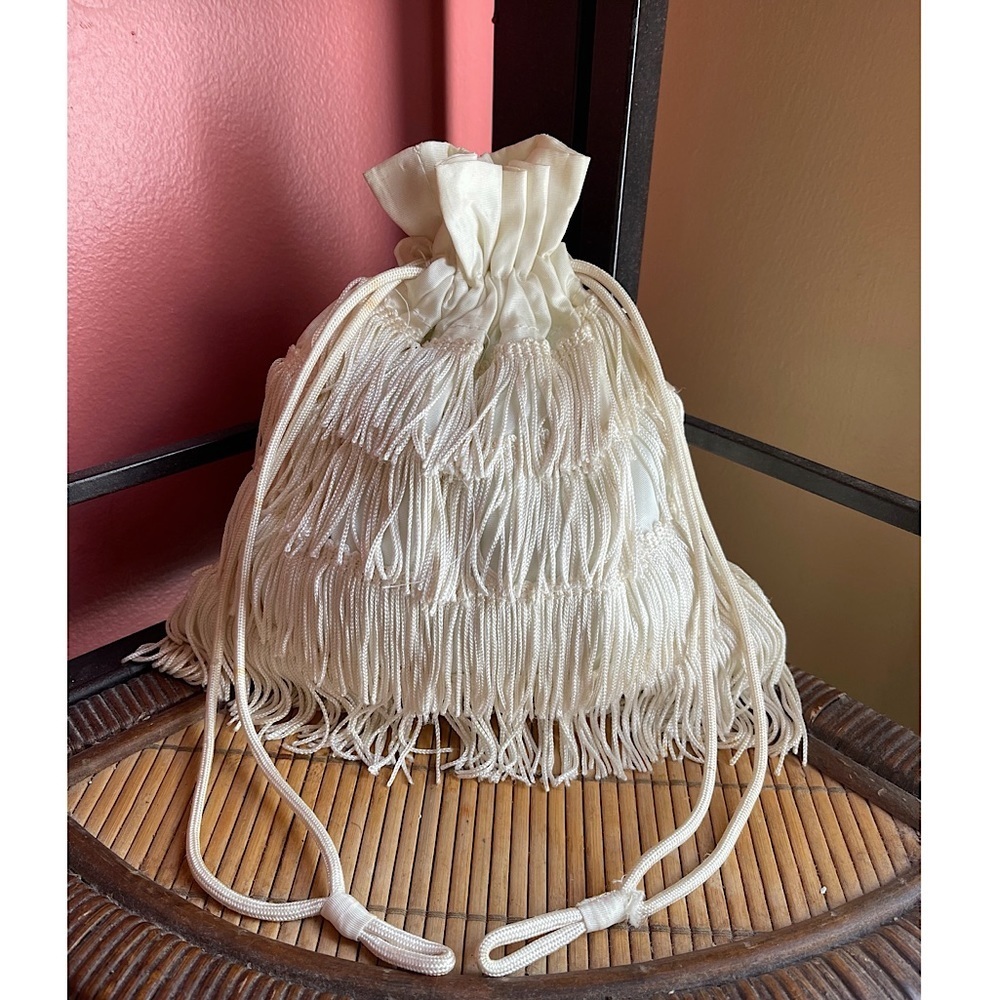 VINTAGE ANTIQUE tassel pouch